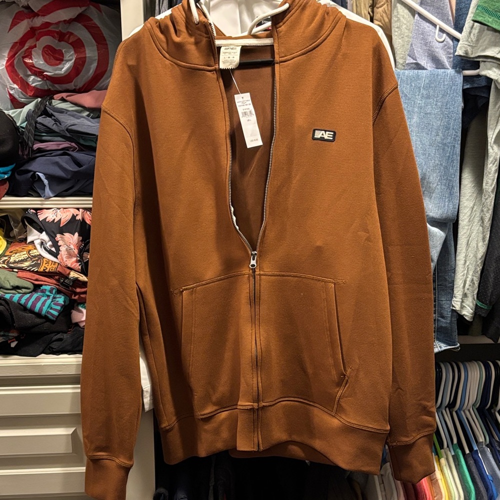 American Eagle Outfitters Brown Zip-Up Jacket